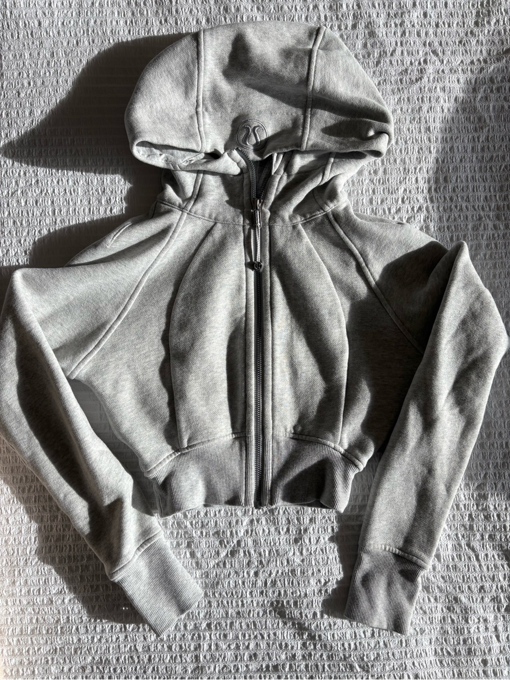 Lululemon Gray Cropped Zip Hoodie